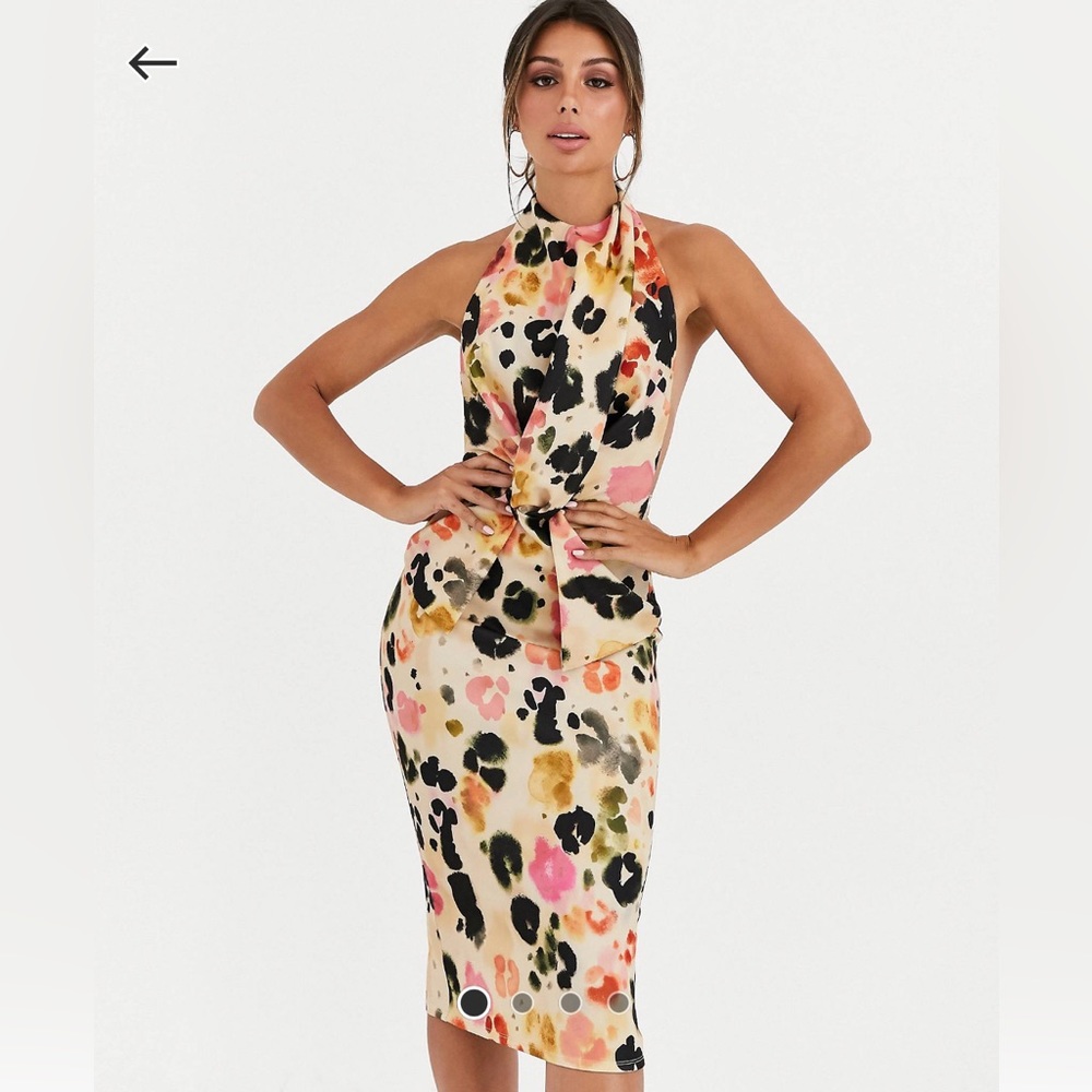 ASOS DESIGN Halter Pencil Midi Dress